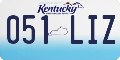 KY license plate 051LIZ