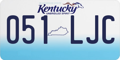 KY license plate 051LJC