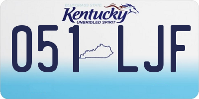 KY license plate 051LJF