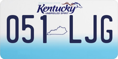 KY license plate 051LJG
