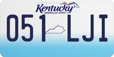 KY license plate 051LJI