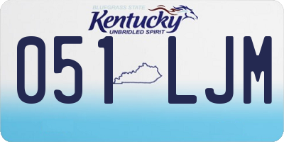 KY license plate 051LJM