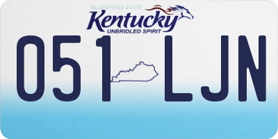 KY license plate 051LJN