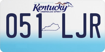 KY license plate 051LJR
