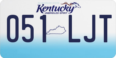 KY license plate 051LJT