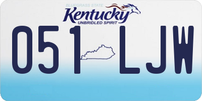 KY license plate 051LJW