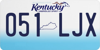 KY license plate 051LJX