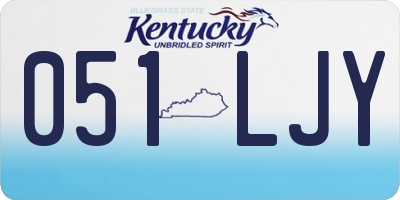 KY license plate 051LJY