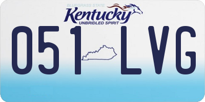 KY license plate 051LVG