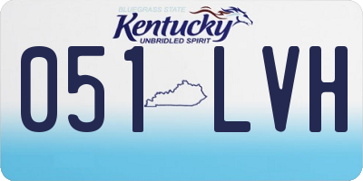 KY license plate 051LVH