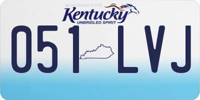 KY license plate 051LVJ