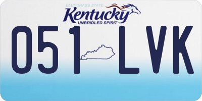 KY license plate 051LVK