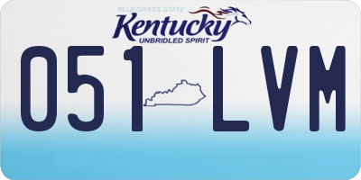 KY license plate 051LVM