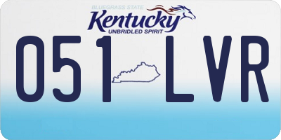 KY license plate 051LVR