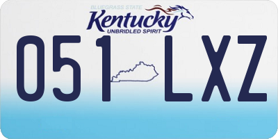 KY license plate 051LXZ