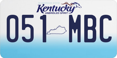 KY license plate 051MBC