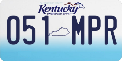 KY license plate 051MPR