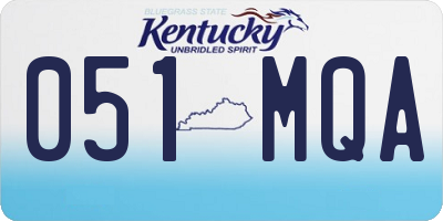 KY license plate 051MQA