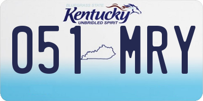 KY license plate 051MRY