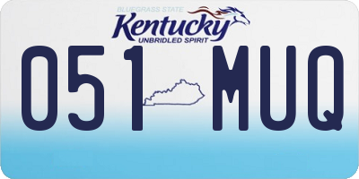KY license plate 051MUQ