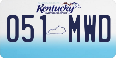 KY license plate 051MWD