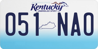 KY license plate 051NAO