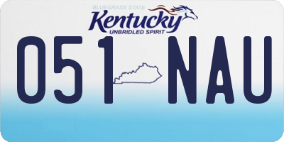 KY license plate 051NAU