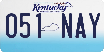 KY license plate 051NAY