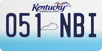 KY license plate 051NBI