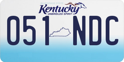 KY license plate 051NDC