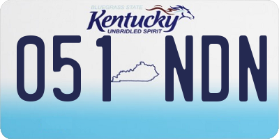 KY license plate 051NDN