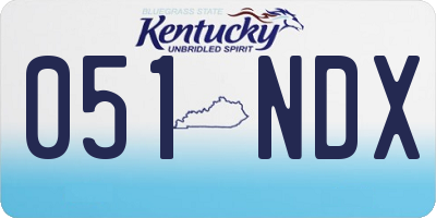 KY license plate 051NDX
