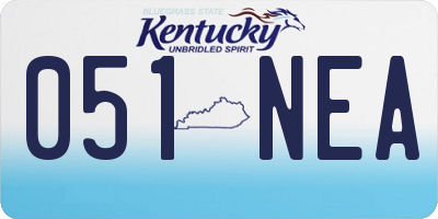 KY license plate 051NEA
