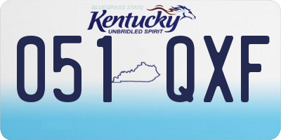 KY license plate 051QXF