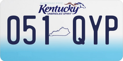 KY license plate 051QYP