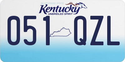 KY license plate 051QZL