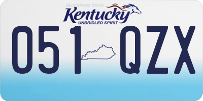 KY license plate 051QZX
