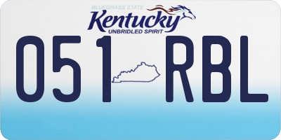 KY license plate 051RBL