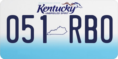 KY license plate 051RBO