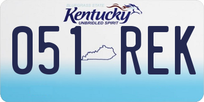 KY license plate 051REK