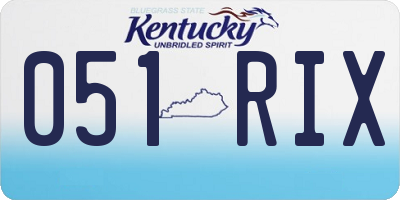 KY license plate 051RIX