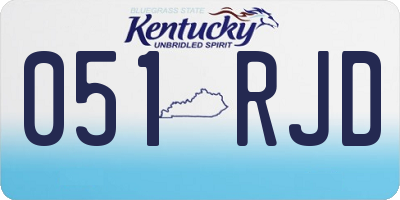 KY license plate 051RJD
