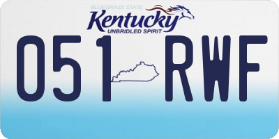 KY license plate 051RWF