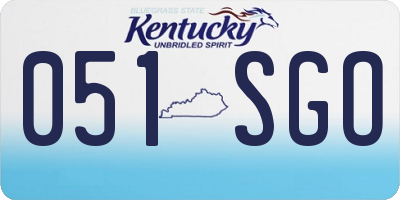 KY license plate 051SGO
