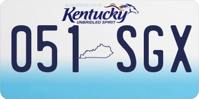 KY license plate 051SGX
