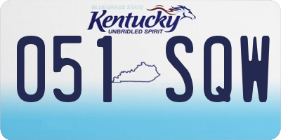 KY license plate 051SQW