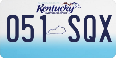 KY license plate 051SQX