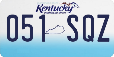 KY license plate 051SQZ