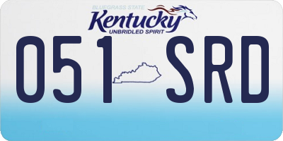 KY license plate 051SRD
