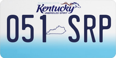 KY license plate 051SRP